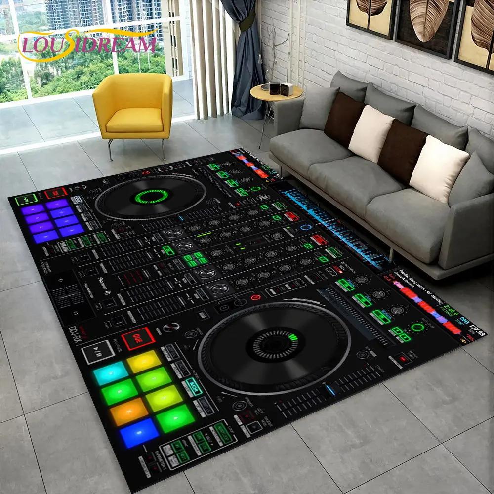 3D DJ Music Screen Keyboard Area Rug,Carpet Rug for Living Room Bedroom Sofa Doormat Hallway Decor,Sport Yoga Non-slip Floor Mat