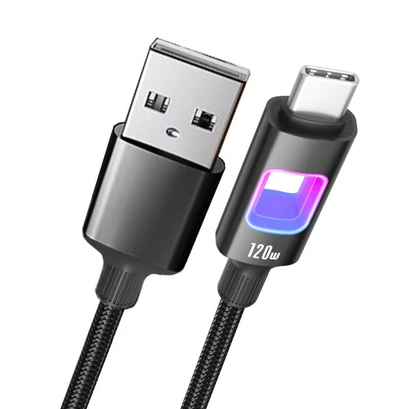 120W Fast Charging Dual Type-C RGB Cable for Apple & Huawei Laptops