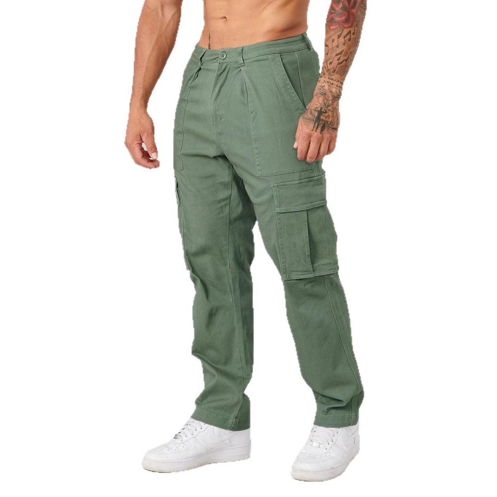 Herren Herbst Patchwork Cargo-Hose mit großen Taschen - Lässig, einfarbig, lockere Passform, schmaler Beinabschluss
