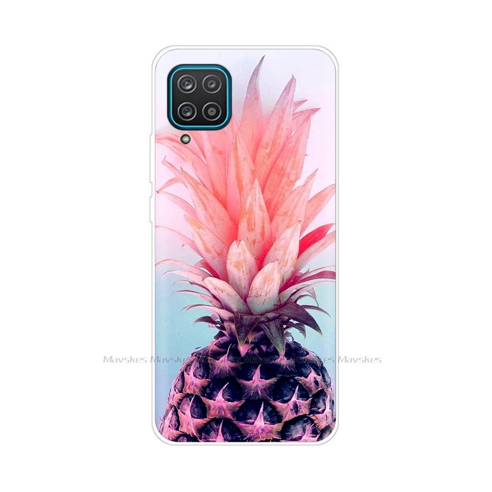 Soft Silicon Cover For Samsung Galaxy A12 Case Cute Flower Cat Bumper For Samsung A12 Phone Case Cover For Samsung A12 A 12 6.5"