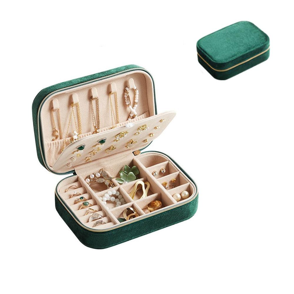 Rectangle Vintage Ring Case 2 Layer Jewelry Case Portable Velvet  Jewelry Box  Valentine