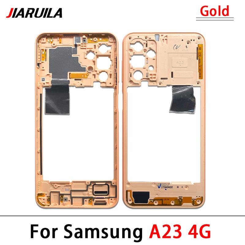 For Samsung A22 5G A226B / A22 4G A23 5G Housing Middle Frame Case Middle Frame Bezel Plate Replacement Parts With Side Key