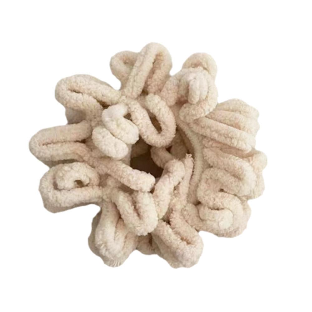 Kvinnor Eleganta Enfärgade Veck Plysch Mjuka Elastiska Hårband Hårhästsvans Elastiska Accessoarer Mode B8X6