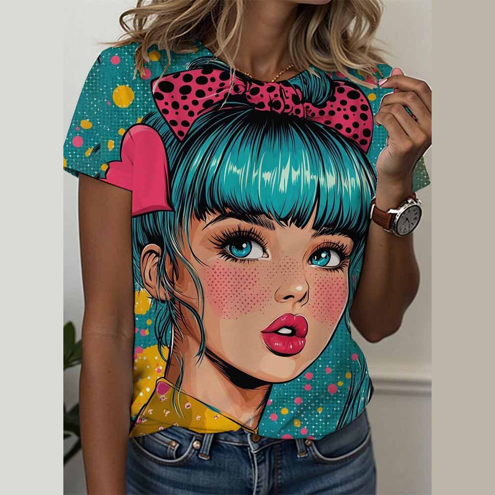 Fashion Women's T-Shirts Funny 3D Print Tops Short Sleeve T Shirt Summer Kawaii Africa Graphic Tees