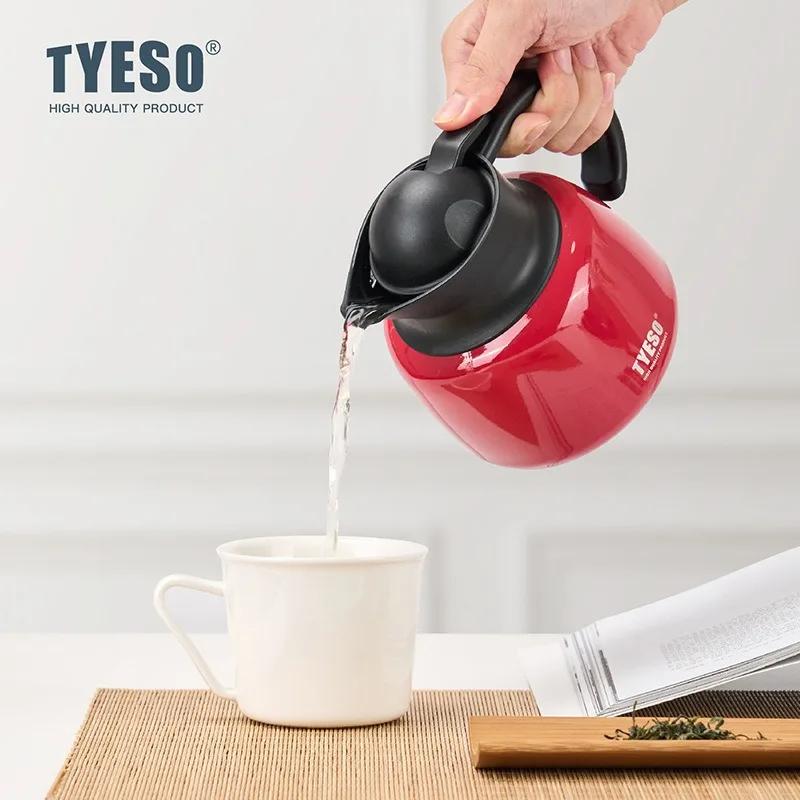 TYESO Infuser Pumpkin-Shaped Thermos Stainless Steel Insulated Tea Hot Cold Water Bottle With Removable Infuser Home Tea Pot