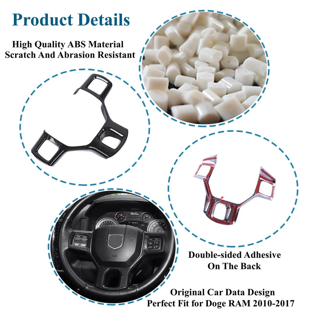 Auto samolepky na ozdobný panel na volant pro Dodge RAM 2010 2011 2012 2013 2014 2015 2016 2017 Auto interiér