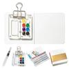 Travel portable painting set mini watercolor paint acrylic box portable ledger sketchbook color palette small drawing board