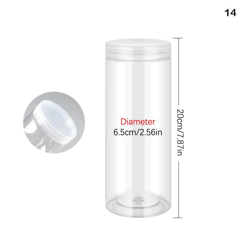 Plastic Packing Bottle Pet Clear Empty Seal Bottle Circular Bucket Storage Biscuit Jar Food Grade Sealed Cans Tank Container
