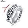 Mode Angst Fidget Ringen Ontspannende RVS Draaibare Kettingring voor Mannen Vrouwen Spinner Sieraden Goud Zwart Bague Homme