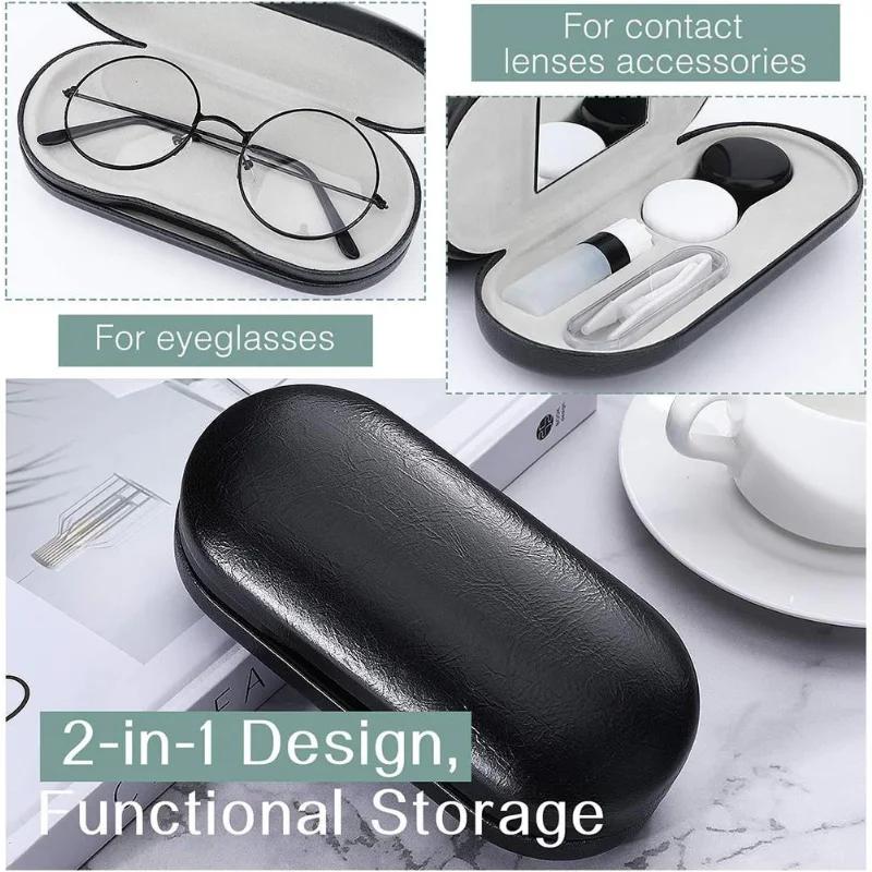 1PC Double-layer Dual-use Contact Lens Boxes Handmade Beauty Portable Men Women Glasses Eyewear Accessories