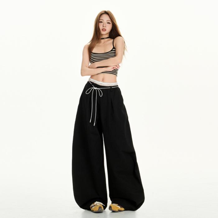 

Осенние женские джинсы-скинни: Модные широкие драпирующиеся брюки L