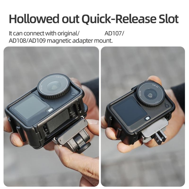 Quick Release Cage For Action 6 Camera Frame Includes AntiGlare Shield Accessory Mount Durability ABS Construction