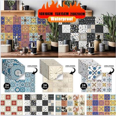 Creative Mandala FlowersTile Paste Bathroom Kitchen Sticker Home Decor Renovation Wall Sticker