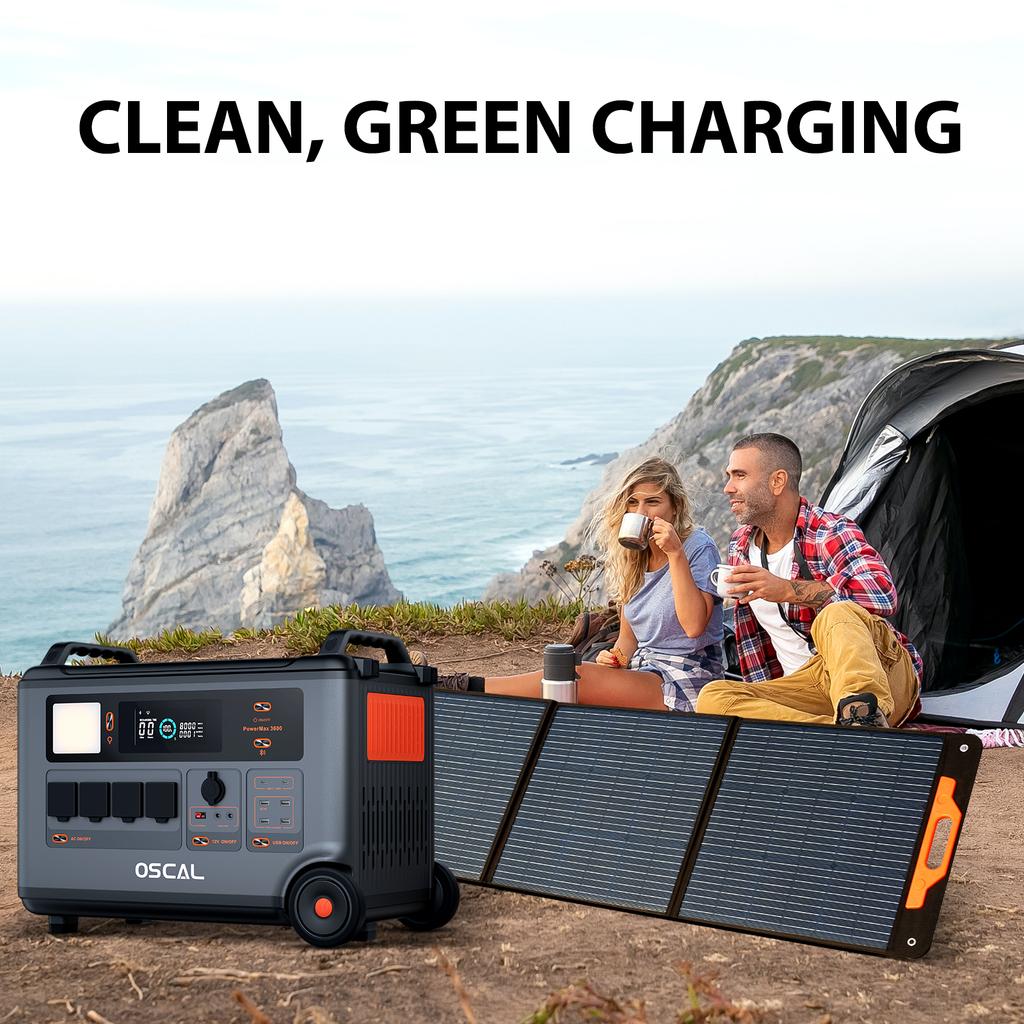 Oscal PM200 PRO Solar Panel Solar Generator Portable Power Station System Green Charging Foldable 200W Universal Panel