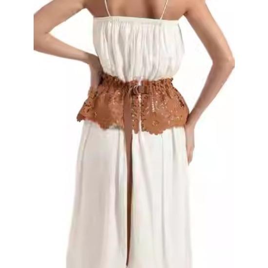 

Черное водорастворимое кружево Эластичный пояс Элегантный и стильный пояс с D-образной пряжкой