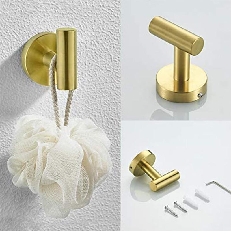 Yipan Black Gold Stainless Steel 4-Piece Bathroom Hardware Set