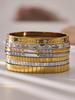 18K Gold-Plated Stainless Steel Bracelet with Zirconia Insets – Geometric Luxury Design