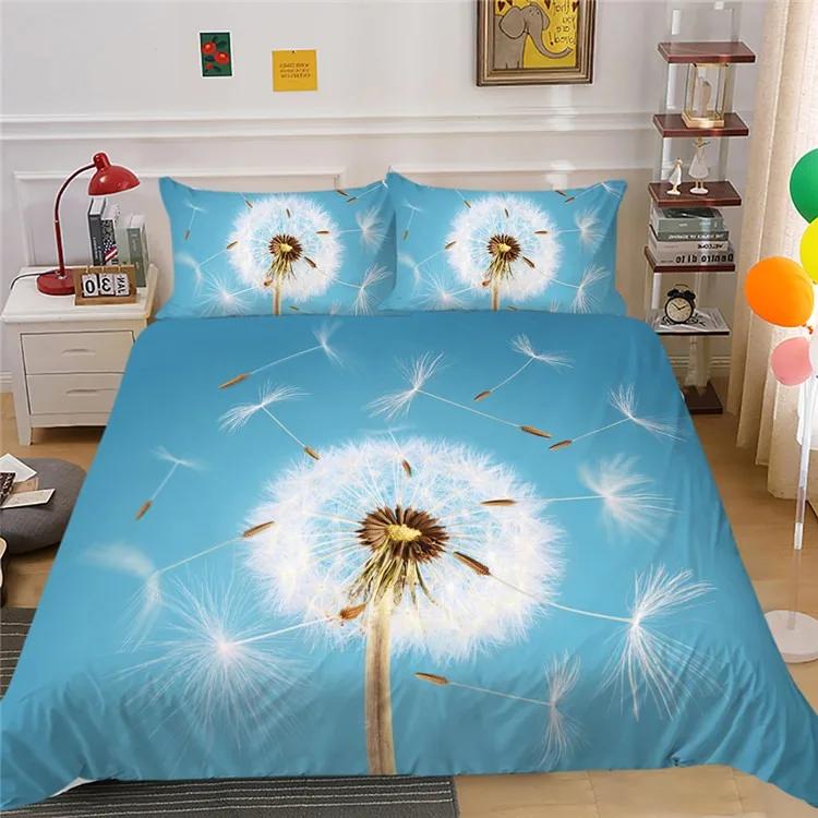 3D Bettwäschesets für Mädchen, Gaming Bettbezug-Set, Bettdeckenbezug, Druckdesigns mit Blumen und Pflanzen, Gerbera Bettset, King Size