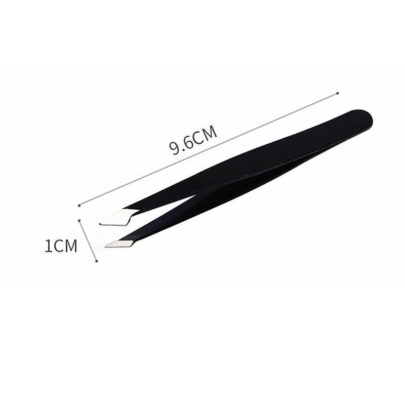 Eyebrow Clip Stainless Steel Beauty Tool Black Flat Mouth Non-slip Oblique Eyebrow Clip Eyebrow Trimmer Tweezers