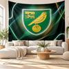 Norwich City Football Wall Tapestry, Soft Fabric Wall Hanging, Decorative Backdrop For Bedroom Home Wall Art