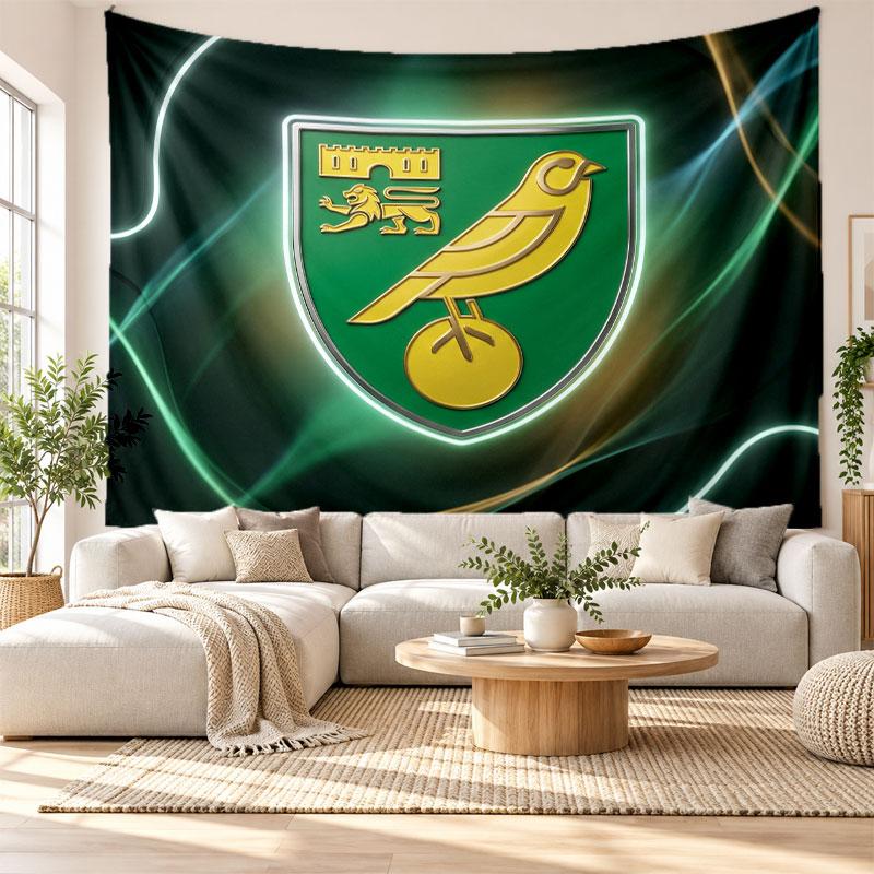 Norwich City Football Wall Tapestry, Soft Fabric Wall Hanging, Decorative Backdrop For Bedroom Home Wall Art