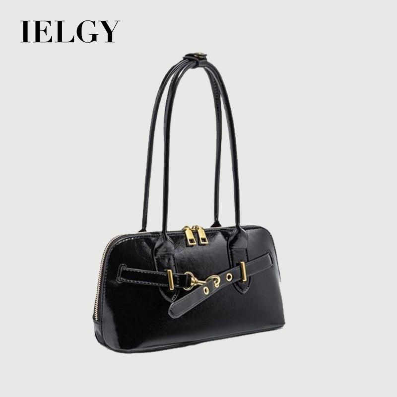 IELGY Ladies Underarm Bag Fashion Retro One-Shoulder Bowling Bag