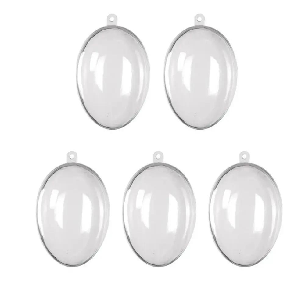 5PCS Home Decoration Egg Shape Easter Eggs Party Supplies Hanging Decor Transparent Ball Favors Hollow Candy Box