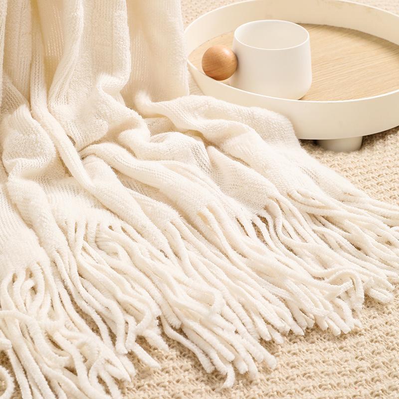 Woven Jacquard Woollen Terry Throw Blanket Knit Sofa Cover Blanket Small Thread Blanket Comfortable Office Naps Blanket For Couch Bed