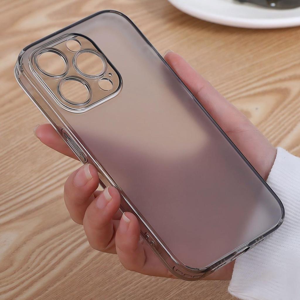 Frosted Tempered Glass Soft Edge Case for iPhone 16/17 Pro Max
