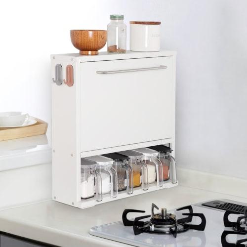 Concealed Condiment Rack, Slim, Spice Rack, Kitchen Rack, Approx. 45.5cm W X 11.8cm D X 41.5cm H, Drawer, Space-Saving Storage, Easy Access, Stainless