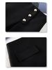 Women's Black Suit Midi Skirt: 2025 Spring High-End Bodycon A-line Skirt