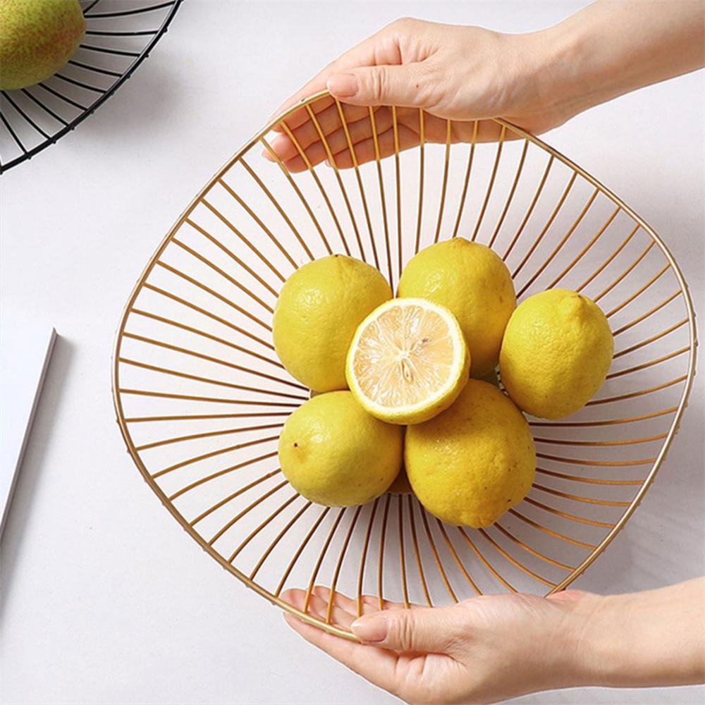 Metal Fruit Basket Morden Wire Snack Bread Vegetable Storage Bowls Kitchen Eggs Dessert Holder Nordic Style Organizer Cake Stand
