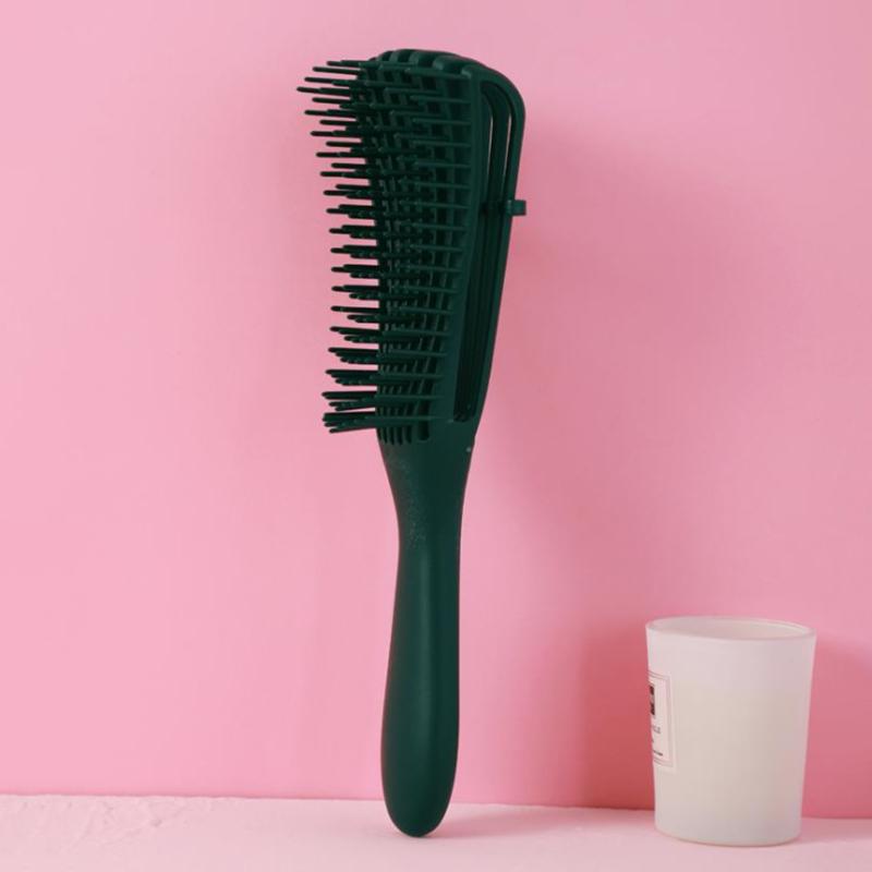 

1шт расческа для распутывания волос, расческа для распутывания вьющихся волос для афроамериканцев/африканцев, массажные расчески для густых влажных волос женщин и детей темно-зеленого