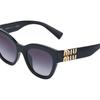 Miu Miu Logo Design Cat Eye Sunglasses Women sunglasses Black SMU01YF-1AB5D1