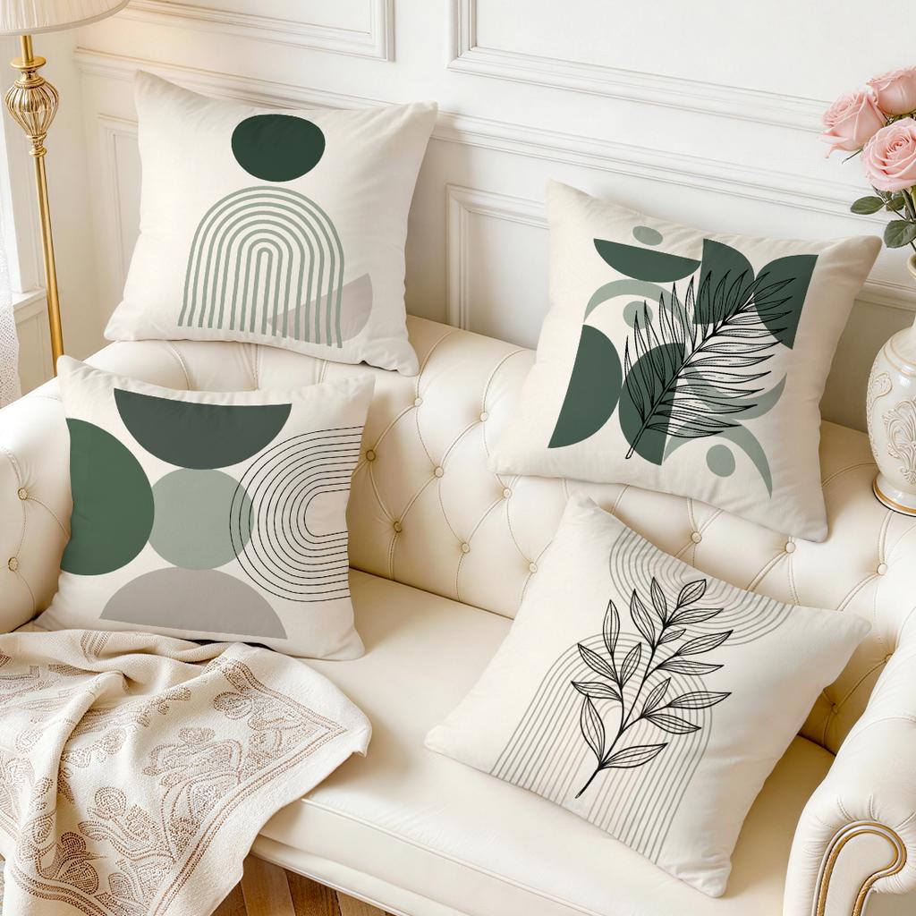 Pcs Bohemianstyle Leaf Pattern Design Decoration Single Sided Printed Cushion Coverfor Home Decoration