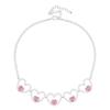 Pink Heart Zircon Jewelry Set for Women Luxury 5 Heart Necklace Double Heart Earrings Elegant Gift