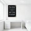 The Dogs Have Been Fed Don't Listen To Ther Bulhitt Rustic Chalkboard Style Tin Sign Vintage Metal Wall Decor with Gold Corners