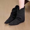 Ankle Boots Women Suede Flats Shoes Sexy Pointed Toe Boots 2025 Designer New Winter Dress Elegant Party Woman Zapatos