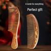 Premium Black Gold Sandalwood Comb: Hand-Painted, Anti-Static, Portable Hair Styling Comb with Gift Box for Women.