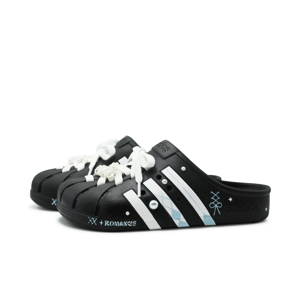 Adidas Closed Toe Slippers Unisex Black White Blue GZ5886(Team186-)