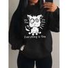 Everything Is Fine Funny Dog Printing Women Hoodies Fleece Hoody Autumn Loose Hoodie Pocket Comfortable Woman