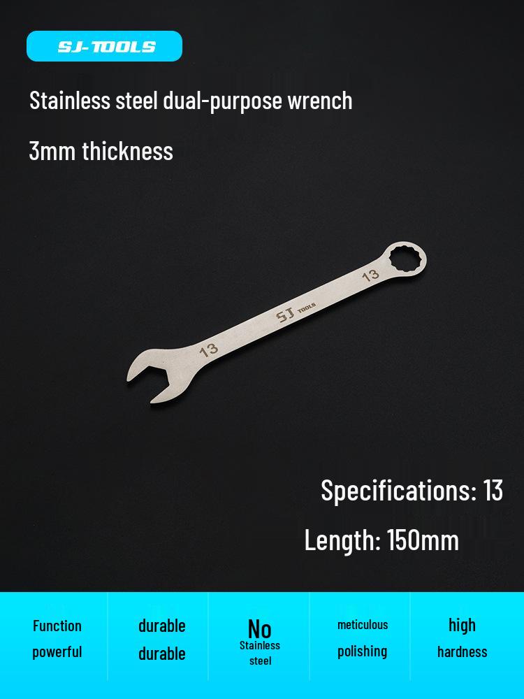 Shangjiang Reversible Ultra-Thin Stainless Steel Open-End Wrench for Auto Repair