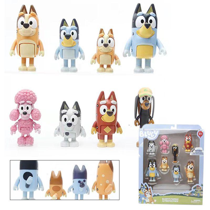 Bluey Family And Friends Action Figures Set With Eight Vibrant Pvc Models For Kids Gifts