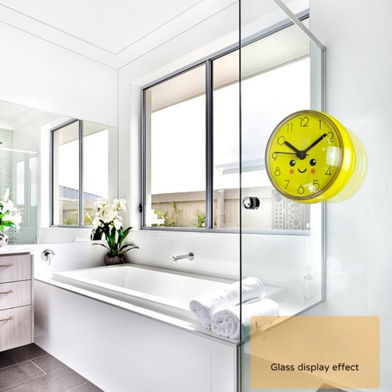 Compacts Sution Cup Adhesive Small Wall Clock Accurate Movement Anti Fog Design Bathroom Clock For Home Dorm Workshop
