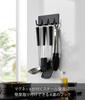 Yamazaki Jitsugyo 3688 Magnetic Kitchen Tool Hook 4 Rows Black Approx. W16.5 x D3.5 x H6cm Tower Floating Storage Easy Installation