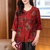 Spring and  new retro flower dill fragrant cloud yarn printed women's top silk shirt casual literary loose and comfortable