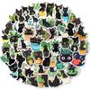 10/30/50pcs Cute Cartoon Plant Black Cat Series Stickers Waterproof Skateboard Laptop Notebook Phone Decoration DIY Sticker Pack