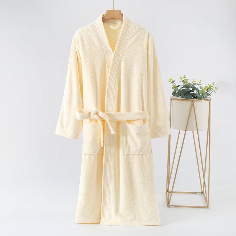 

Women s Same Towel Bathrobe Quick-drying Nightgown Home Service Water Absorption Kimono Robe S слонова кістка