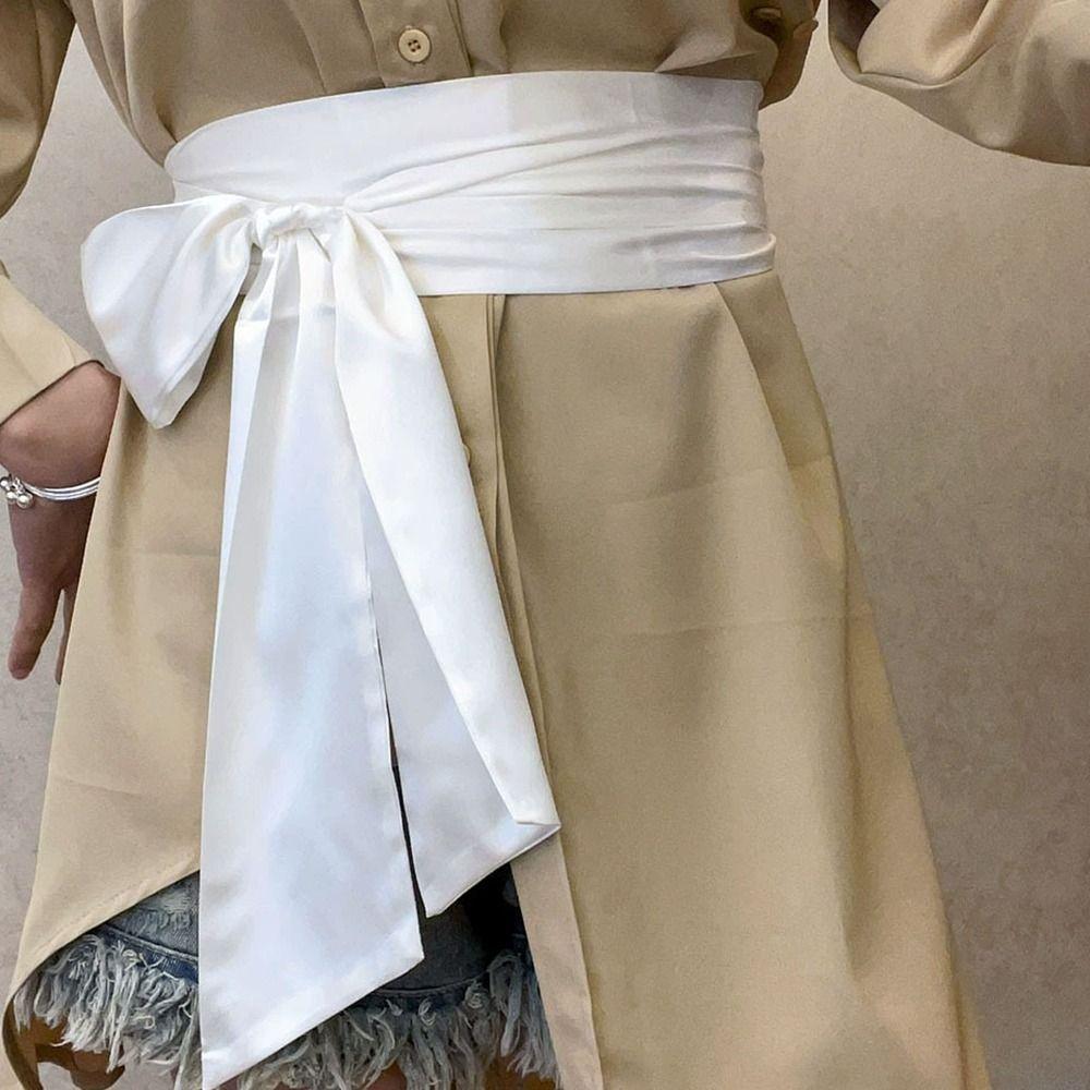 Decorative Bow Corset Waist Belt Wide Lace Up Waistband Strap  For Skirts Dress Top Clothes