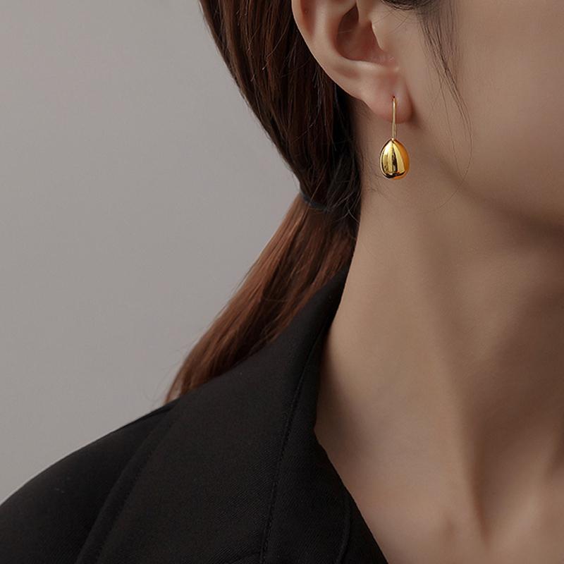European and American Simple Water Drop Metal Dangle Earrings 2026 Korean Fashion Jewelry For Women's Girl Temperament Earrings